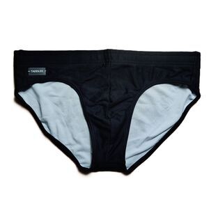 Taddlee Men’s Swim Briefs Black Stretch Lined Swimwear USA L Solid